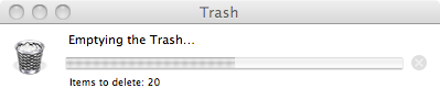 osx trash progress window